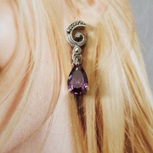 Amethyst Earrings in Silver Set
